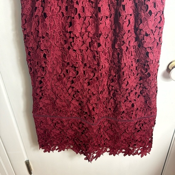 Club Monaco Lace Bolari Midi Dress in Red Size 8 - Picture 4 of 13